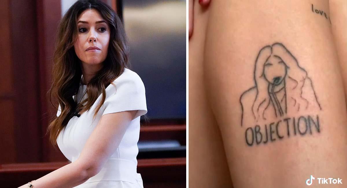 Fanática se tatúa a Camille Vasquez y se vuelve viral. Foto: EFE /TikTok @tattooedingenue