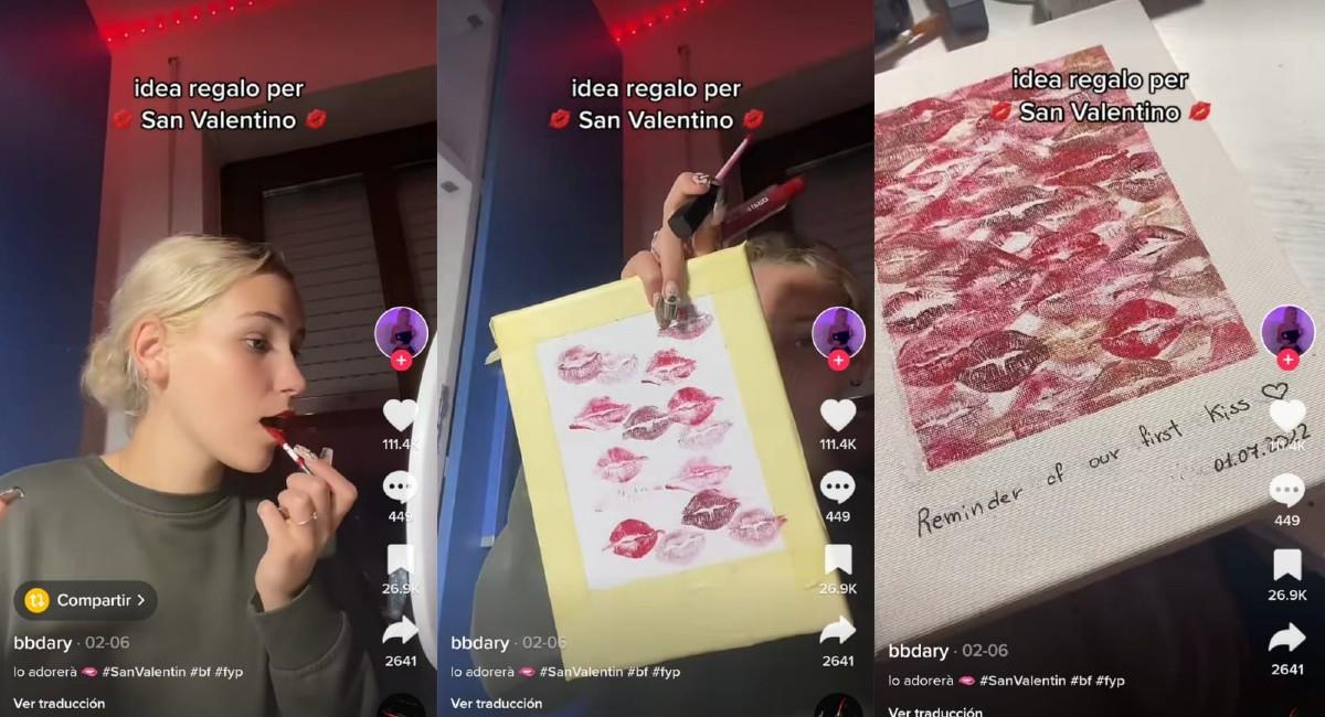 Joven muestra idea de un regalo económico por San Valentín y se vuelve viral en TikTok. Foto: TikTok