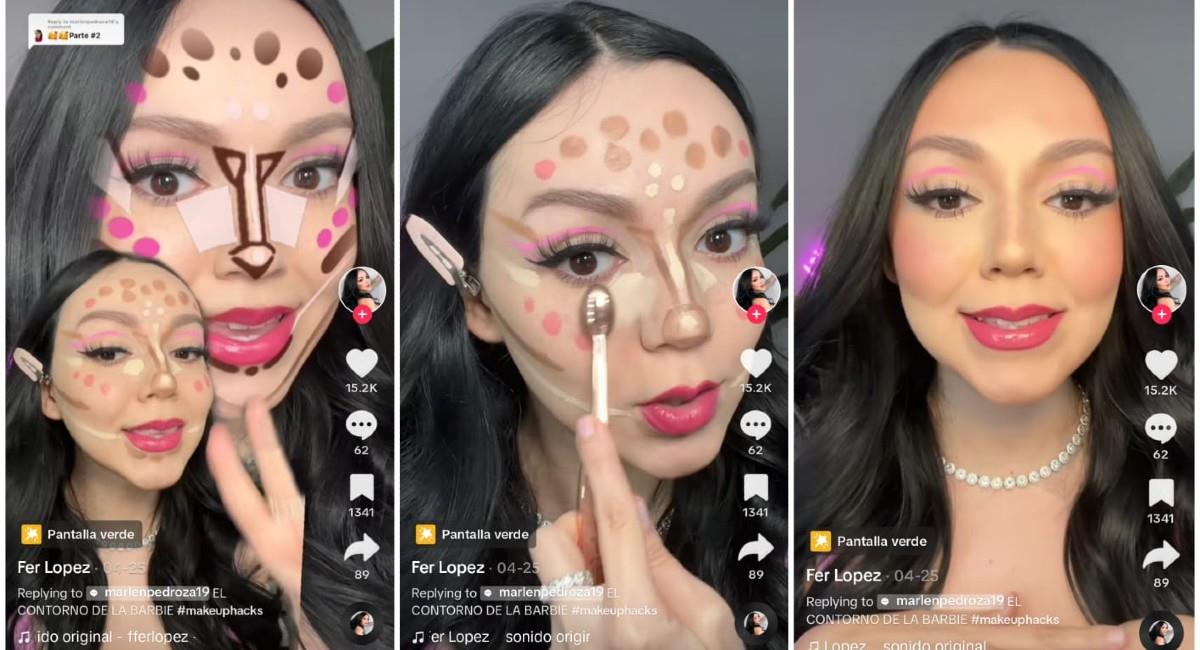 Conoce el filtro viral de TikTok que te ayuda a maquillarte como toda una Barbie. Foto: TikTok
